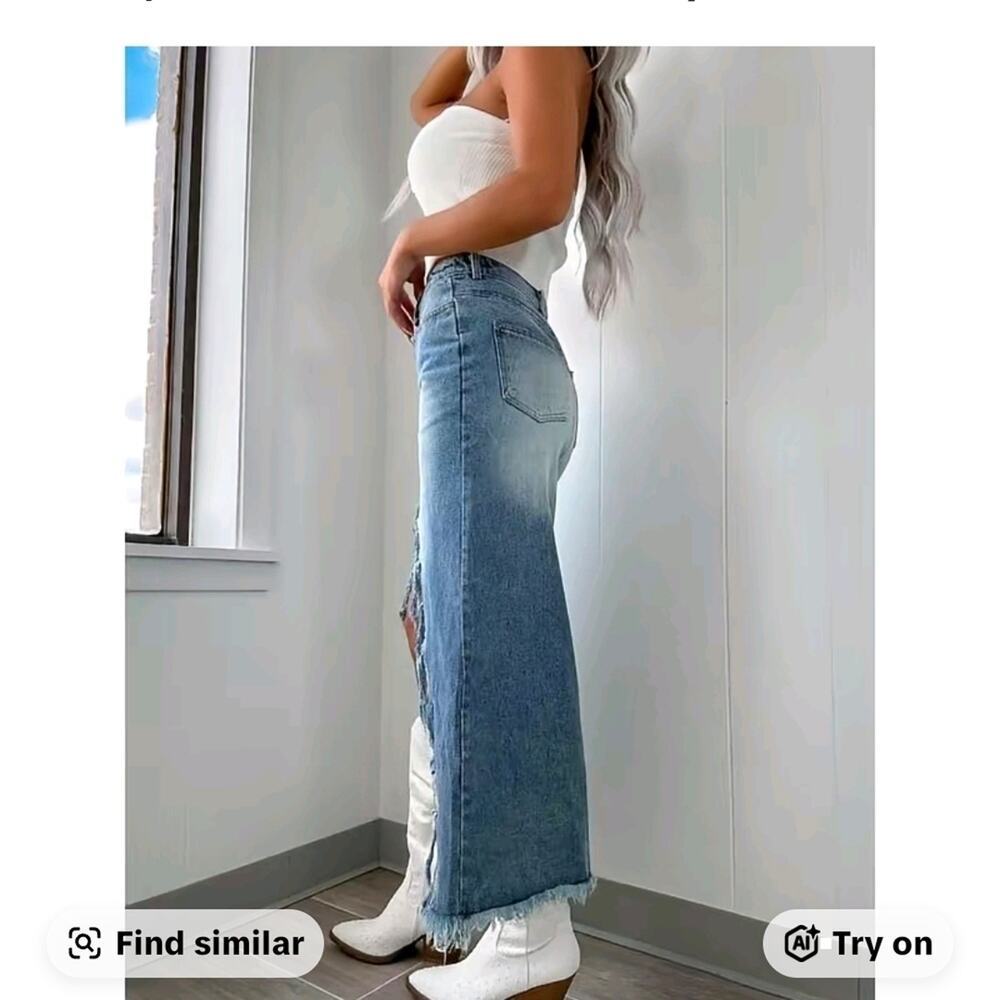 Blue Denim A-line Skirt                Size Medium